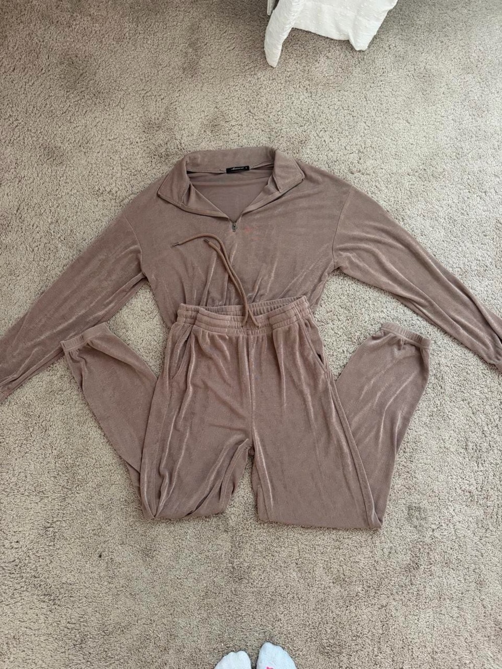 Cozy Taupe Lounge Jumpsuit - Relaxed Women's Set